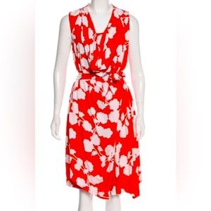 Diane Von Furstenberg Naira Red Floral Dress 2 4
